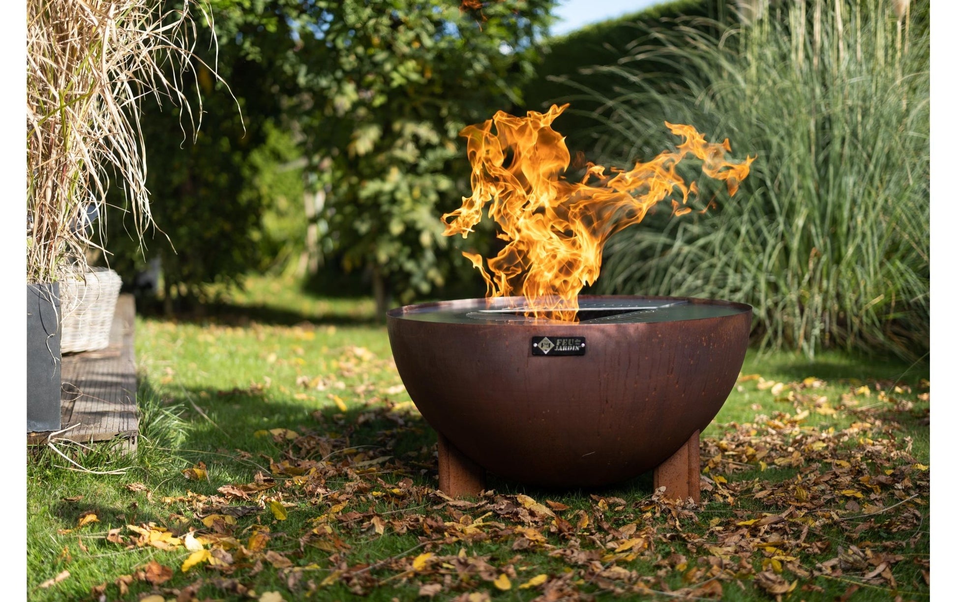 FEU DU JARDIN Feuerstelle Tria, Ø 98 cm, Rost - MEGART
