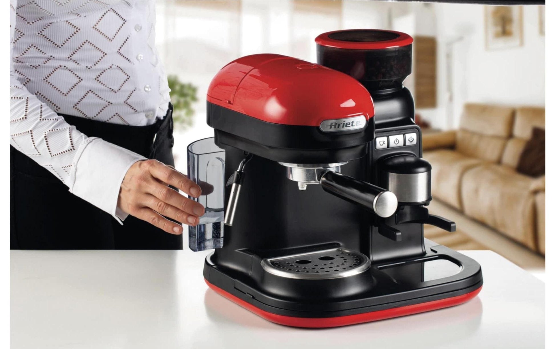 Portionskaffeemaschine MODERNA Rot/Schwarz - MEGART