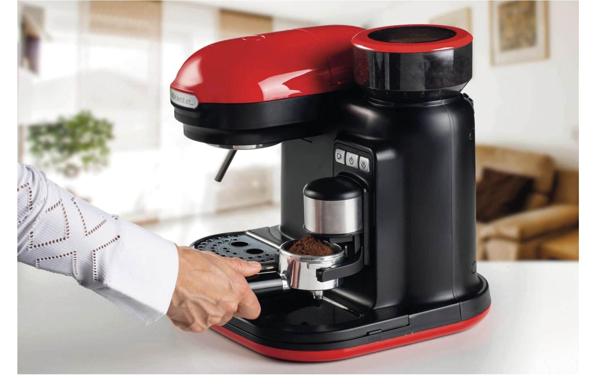 Portionskaffeemaschine MODERNA Rot/Schwarz - MEGART
