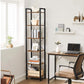 Regal mit 6 Ebenen 40 x 178.6 cm, Braun/Schwarz - MEGART