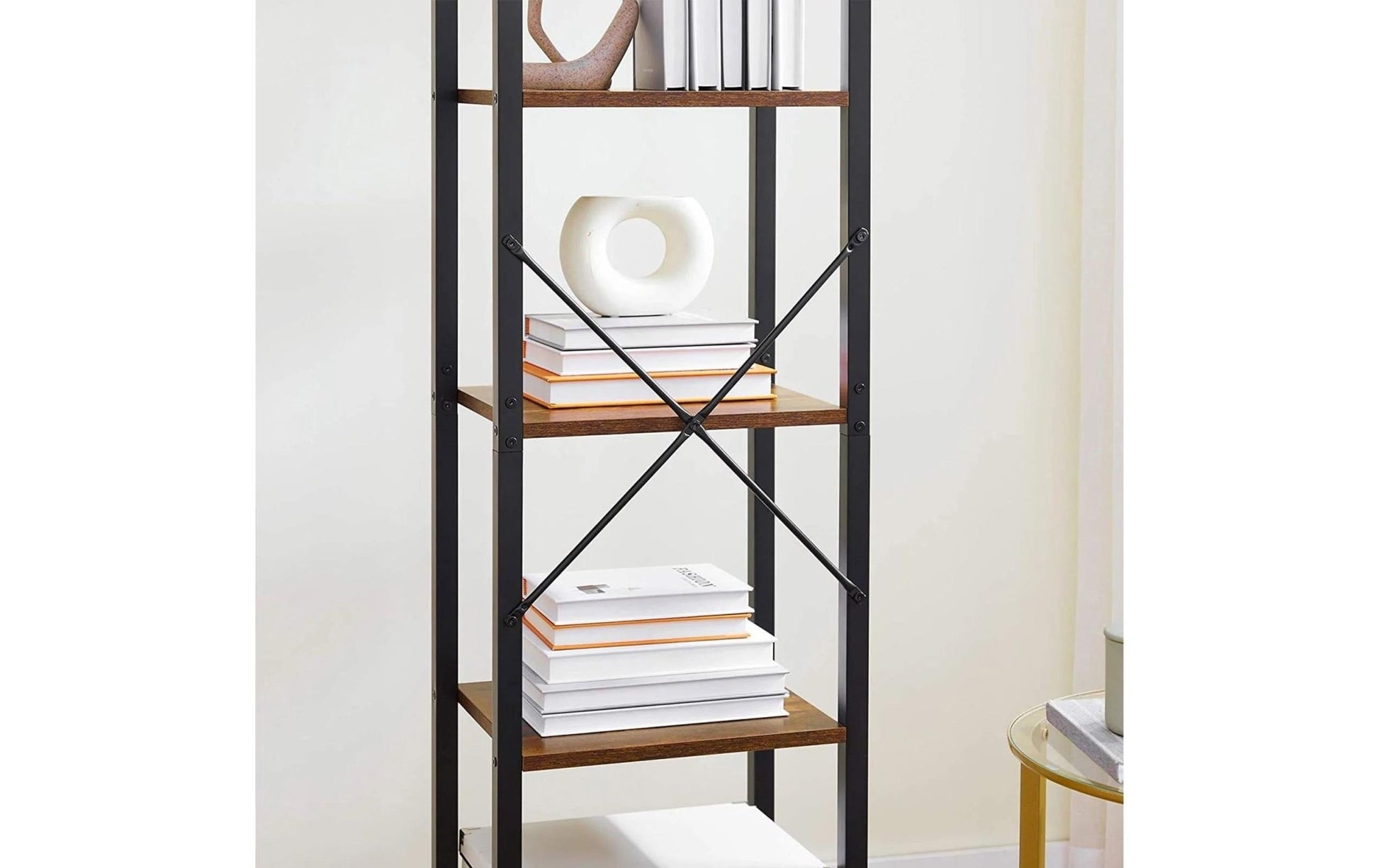 Regal mit 6 Ebenen 40 x 178.6 cm, Braun/Schwarz - MEGART