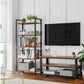 Regal mit 5 Ebenen 66 x 153 cm, Braun/Schwarz - MEGART