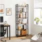 Regal mit 6 Ebenen 66 x 186 cm, Braun/Schwarz - MEGART