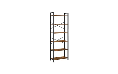 Regal mit 6 Ebenen 66 x 186 cm, Braun/Schwarz - MEGART