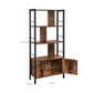 Regal mit 4 Ebenen 74 x 154.5 cm, Braun/Schwarz - MEGART
