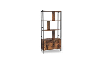 Regal mit 4 Ebenen 74 x 154.5 cm, Braun/Schwarz - MEGART