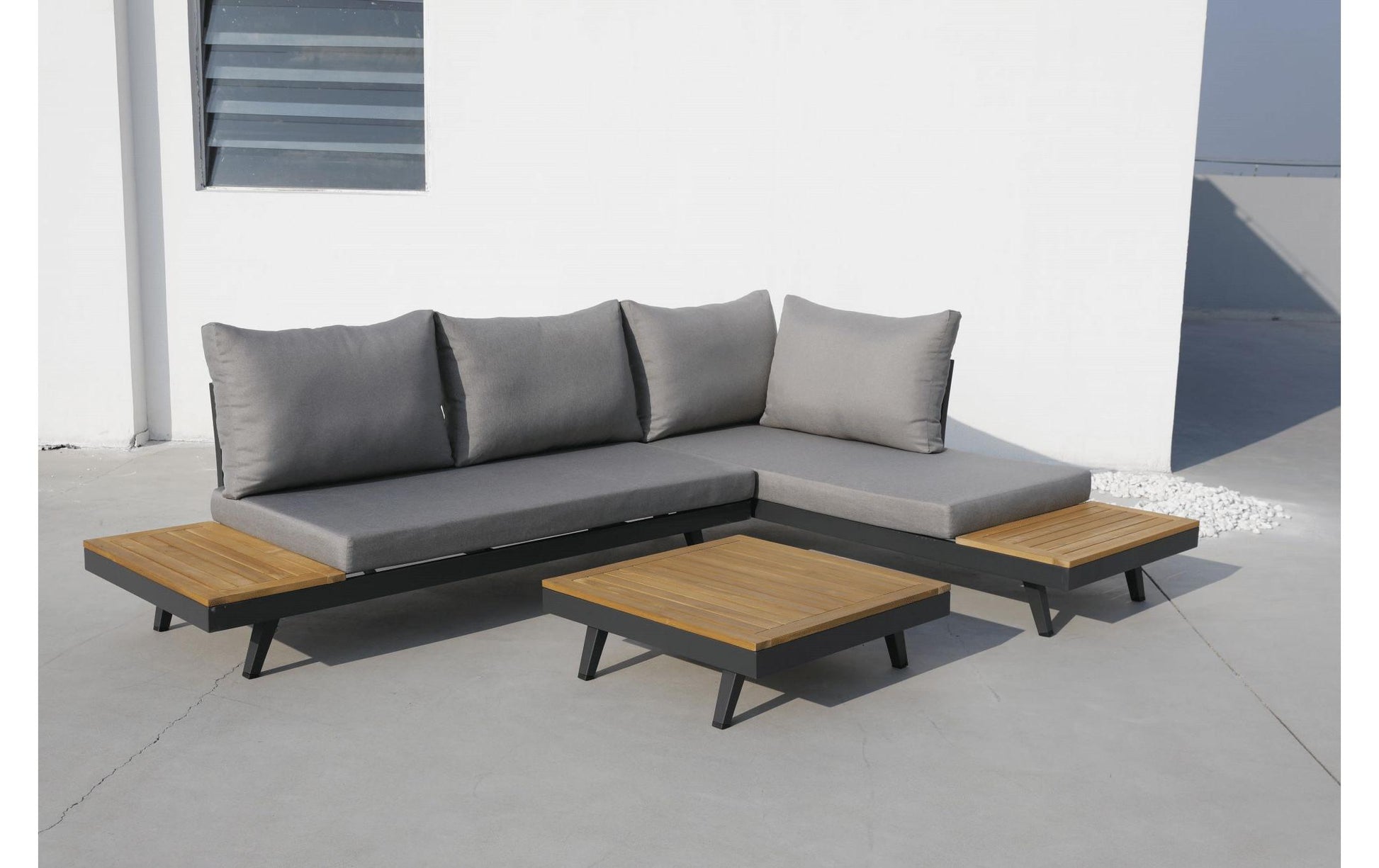 Loungeset Naxos, 3 - teilig, Teakfarbe - MEGART