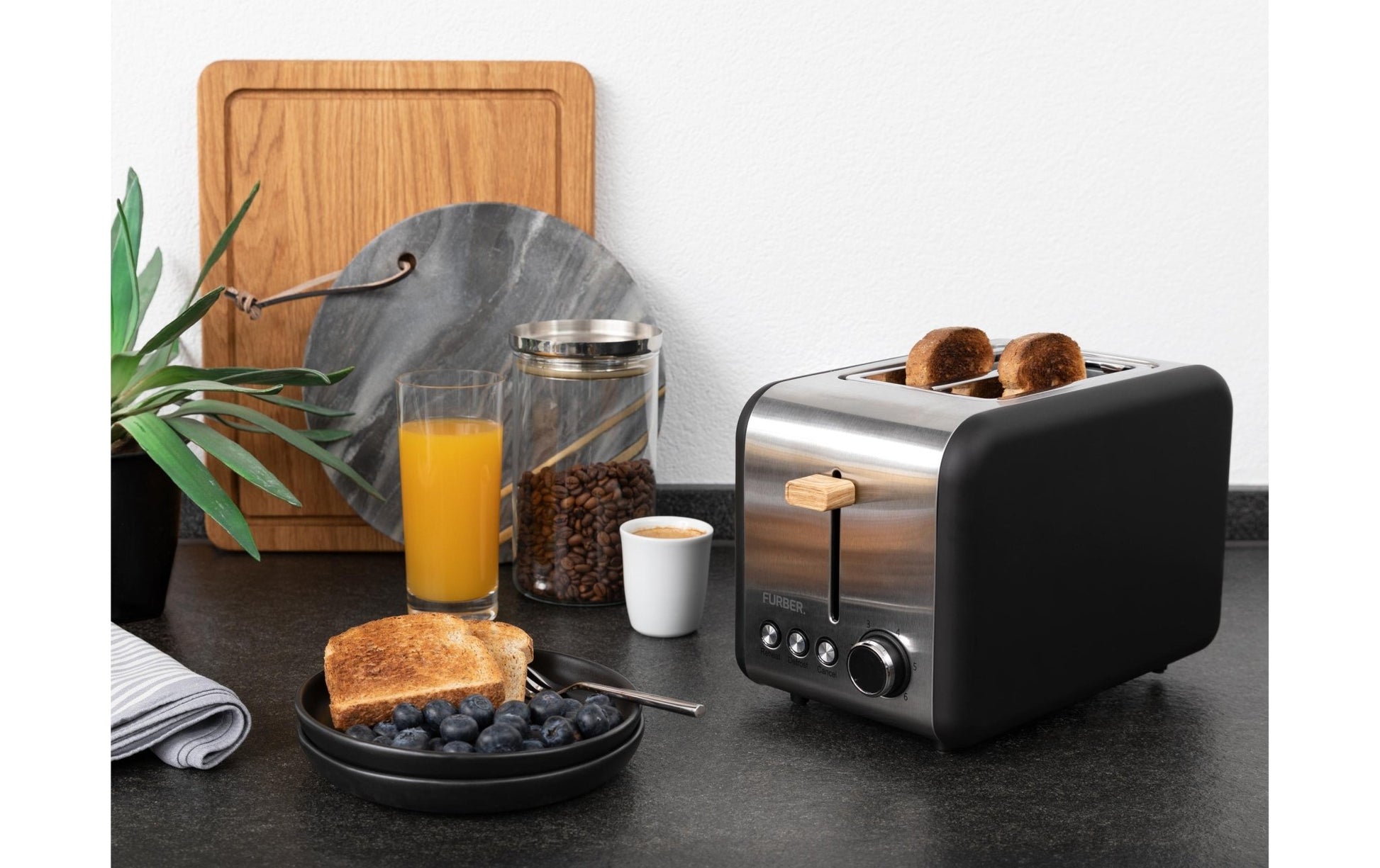 Toaster Chaplin Schwarz matt - MEGART