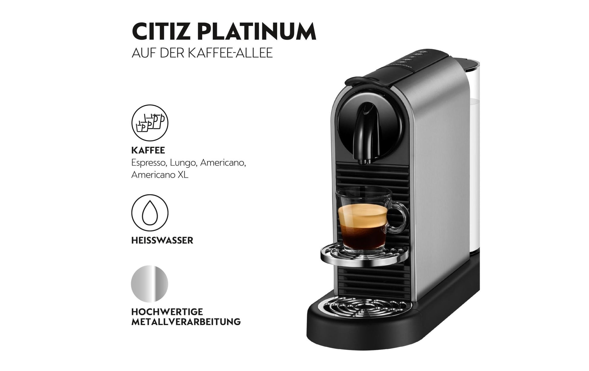 Kaffeemaschine Nespresso Citiz Platinum EN220.T Grau - MEGART