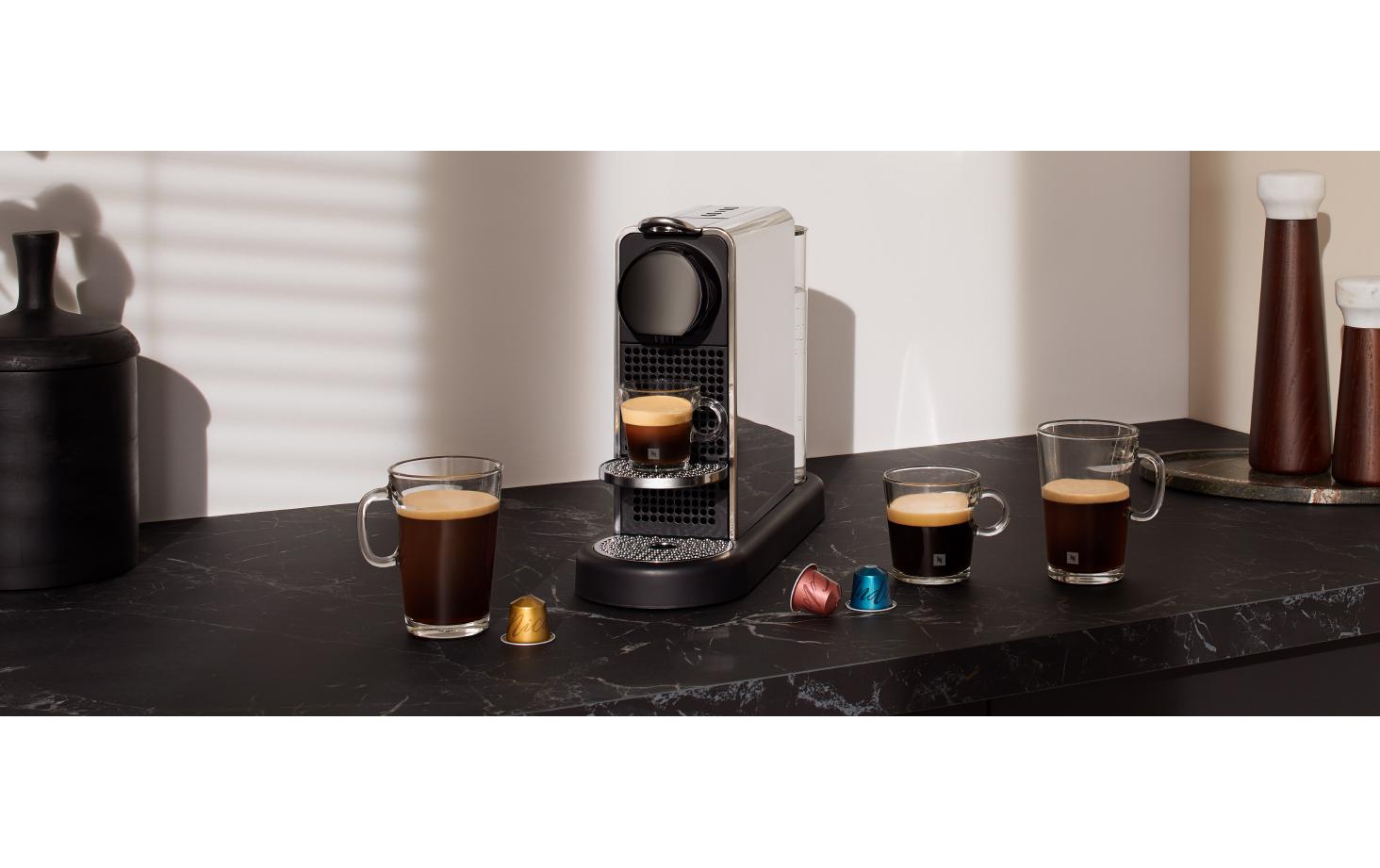 Kaffeemaschine Nespresso CitiZ Platinum Edelstahl/Schwarz - MEGART