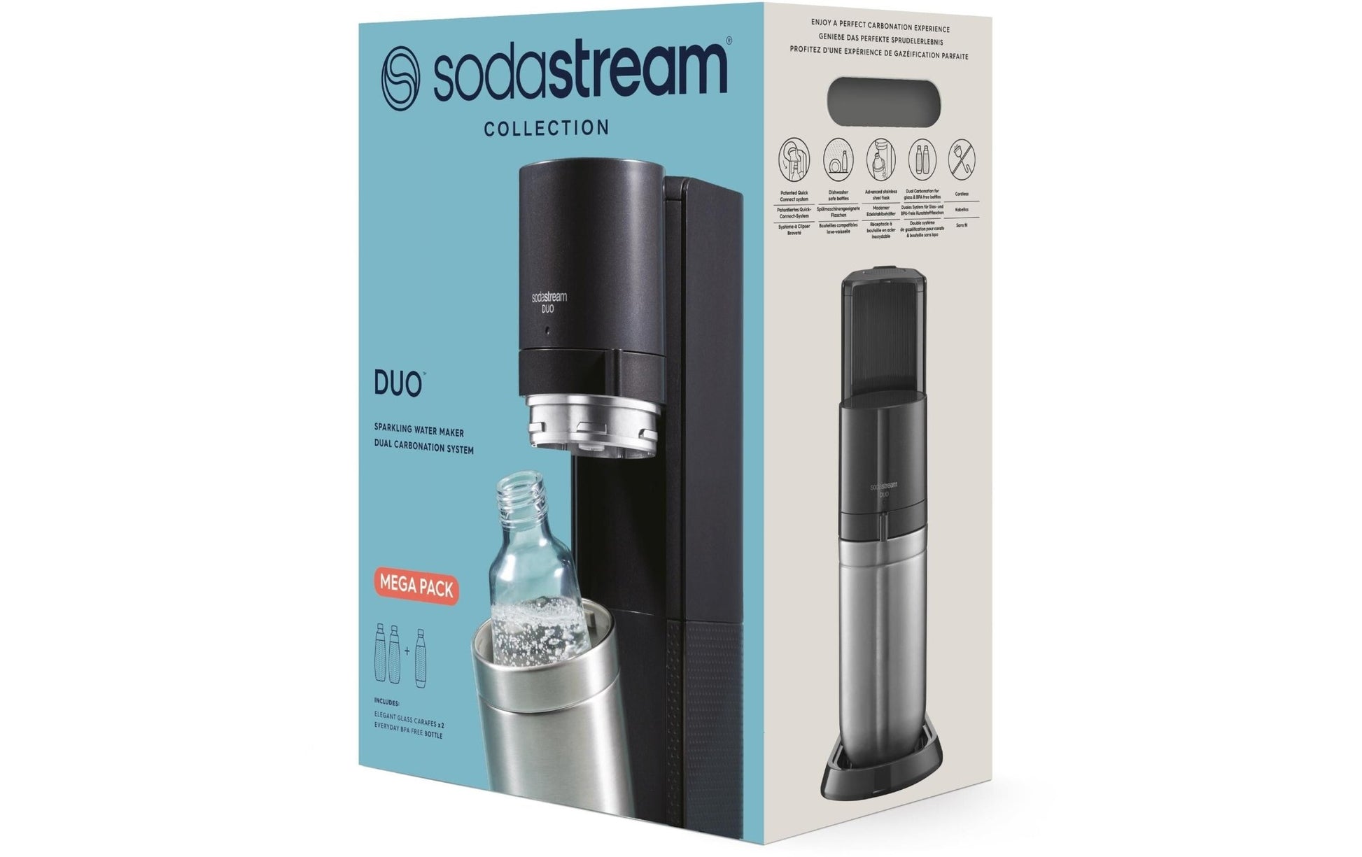 Wassersprudler Duo Megapack Schwarz - MEGART