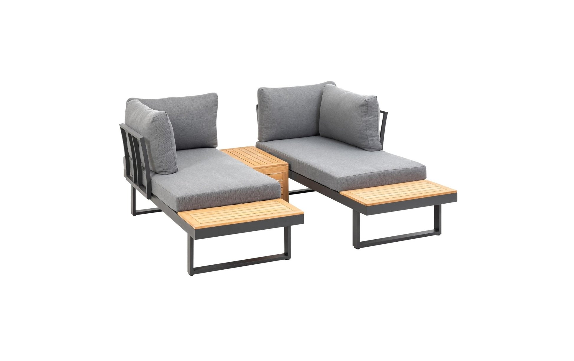 Loungeset Ascona, Anthrazit, 4 Sitzplätze - MEGART