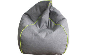 Sitzsack in Leinenoptik 60 x 100 cm, Grau/Grün - MEGART