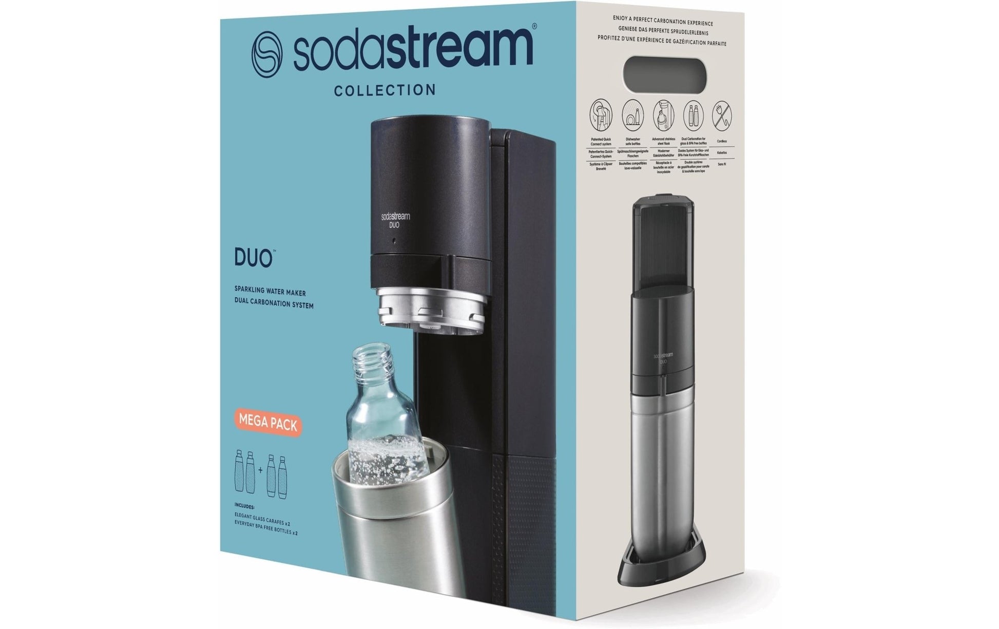 Wassersprudler DUO Megapack XL Schwarz - MEGART
