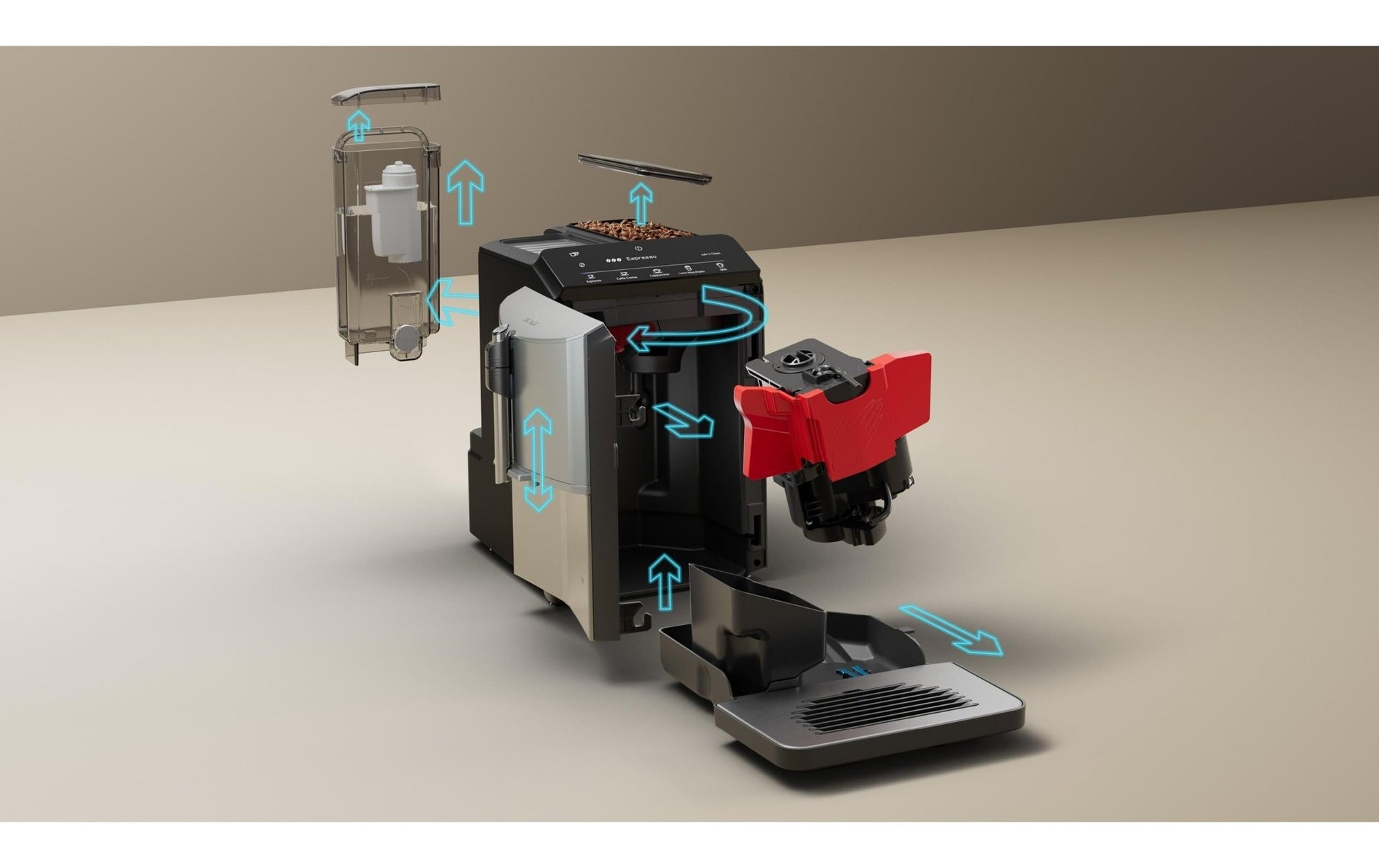 Kaffeevollautomat EQ300 Inox silver metallic TF303E07 - MEGART