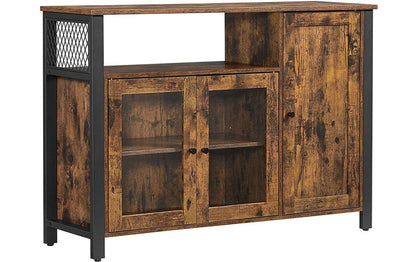 Sideboard mit 3 Türen 110 x 75 cm, Braun/Schwarz - MEGART