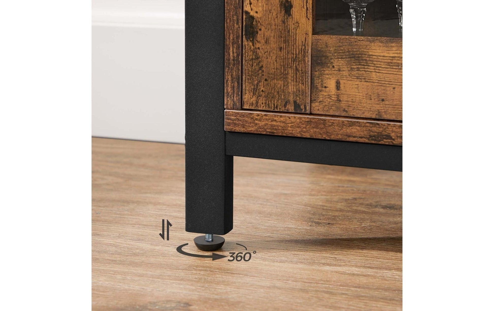 Sideboard mit 3 Türen 110 x 75 cm, Braun/Schwarz - MEGART