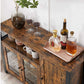 Sideboard mit 3 Türen 110 x 75 cm, Braun/Schwarz - MEGART