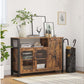 Sideboard mit 3 Türen 110 x 75 cm, Braun/Schwarz - MEGART