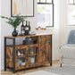 Sideboard mit 3 Türen 110 x 75 cm, Braun/Schwarz - MEGART