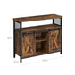 Sideboard mit 2 Schiebetüren 100 x 80 cm, Braun/Schwarz - MEGART