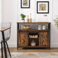 Sideboard mit 2 Schiebetüren 100 x 80 cm, Braun/Schwarz - MEGART