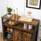 Sideboard mit 2 Schiebetüren 100 x 80 cm, Braun/Schwarz - MEGART