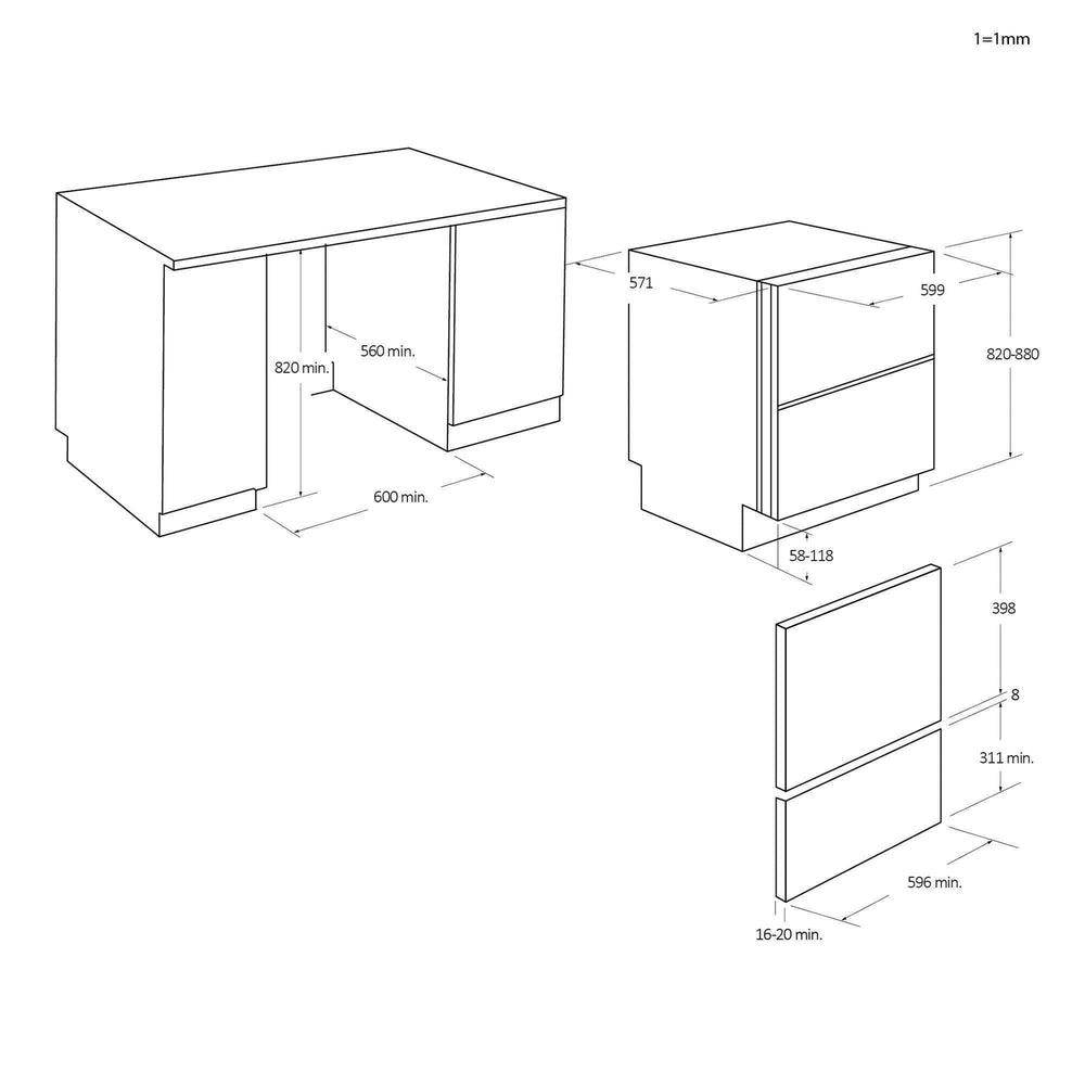 Haier XDD 66E5LS Geschirrspüler vollintegriert, 6 Maßgedecke, Klasse E - MEGART