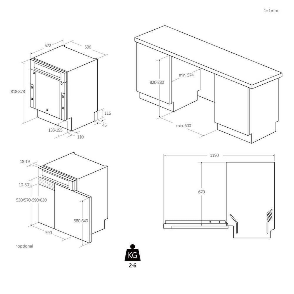 Haier XH 6C4F3X Geschirrspüler vollintegriert, 16 Maßgedecke, Klasse C - MEGART