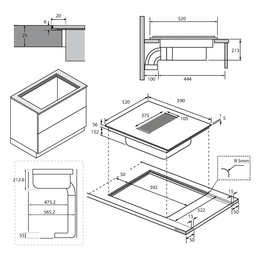 Haier HAIH6IEMCF Induktionskochfeld 4 Kochzonen, 59 cm - MEGART