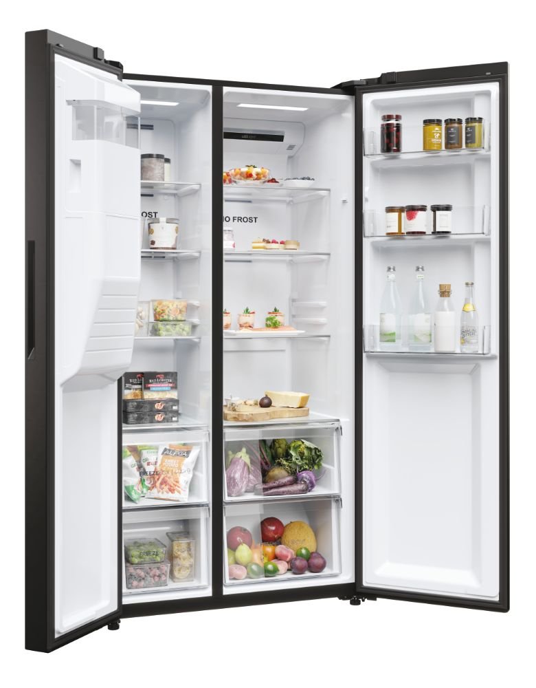 Haier HSR5918DIPB Side-by-Side Kühlschrank freistehend, 511 l, Klasse D - MEGART