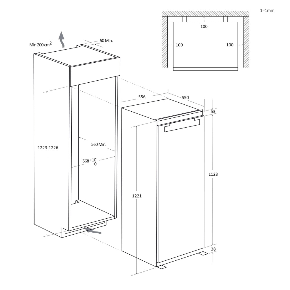 Haier HATL 126 DE Kühlschrank Einbau, 173 l, Klasse D - MEGART