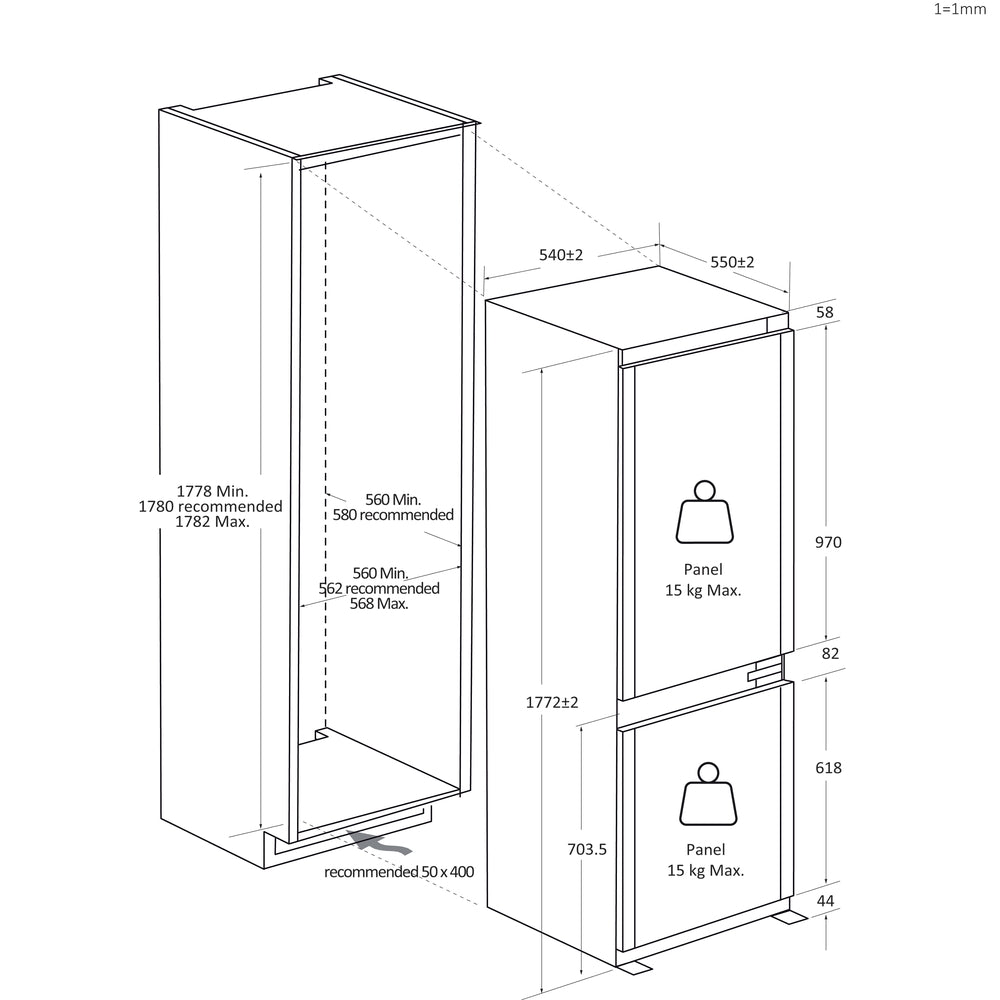 Haier HBW7518CF Kühlschrank Einbau, 268 l, Klasse C - MEGART