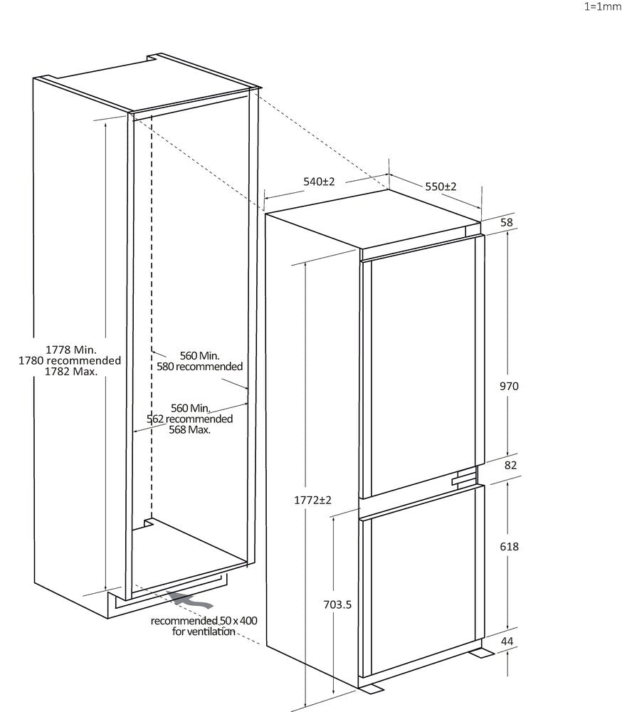 Haier HBQW5518E Kühlschrank Einbau, 251 l, Klasse E - MEGART