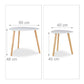 Couchtisch 2er Set 40/60 x 40/48 cm, Nature/Weiss
