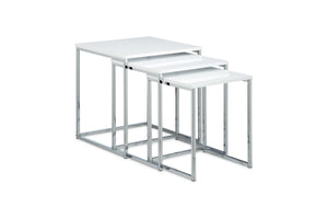 Couchtisch 3er Set 30/35/40 x 36/39/42 cm, Silber/Weiss