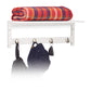 Wandregal mit 4 Haken 50 cm x 17.5 cm, Weiss - MEGART