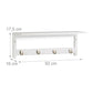 Wandregal mit 4 Haken 50 cm x 17.5 cm, Weiss - MEGART