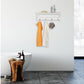 Wandregal mit 4 Haken 50 cm x 17.5 cm, Weiss - MEGART