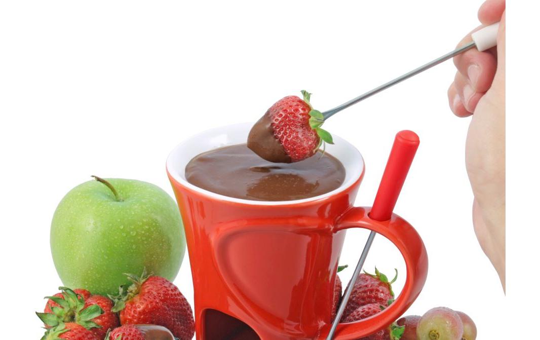 Schokoladenfondue - Set 4 Teile, Rot - MEGART