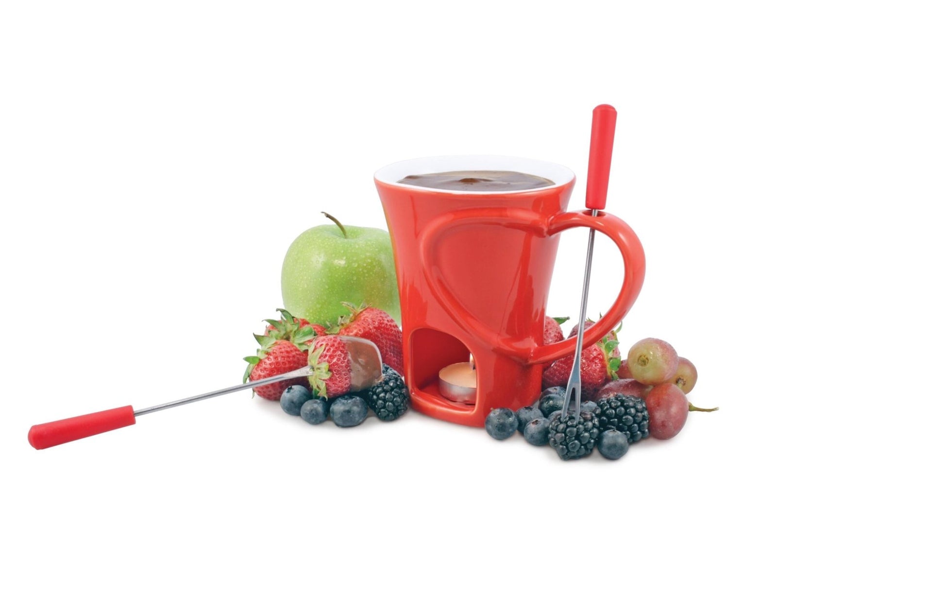 Schokoladenfondue - Set 4 Teile, Rot - MEGART