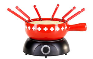 Käsefondue - Set CH Band 8 Teile, Rot - MEGART