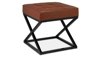 Hocker mit Kunstleder Braun/Schwarz