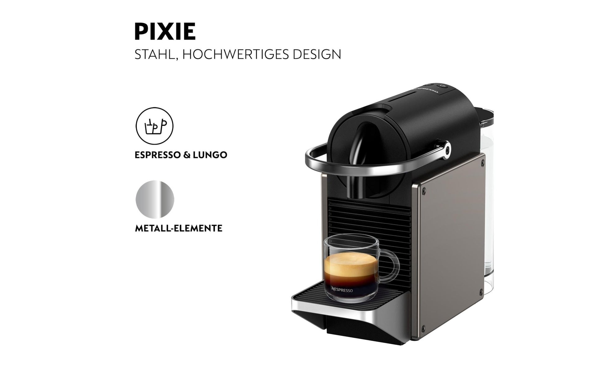 Kaffeemaschine Nespresso Pixie XN306TCH Titan - MEGART