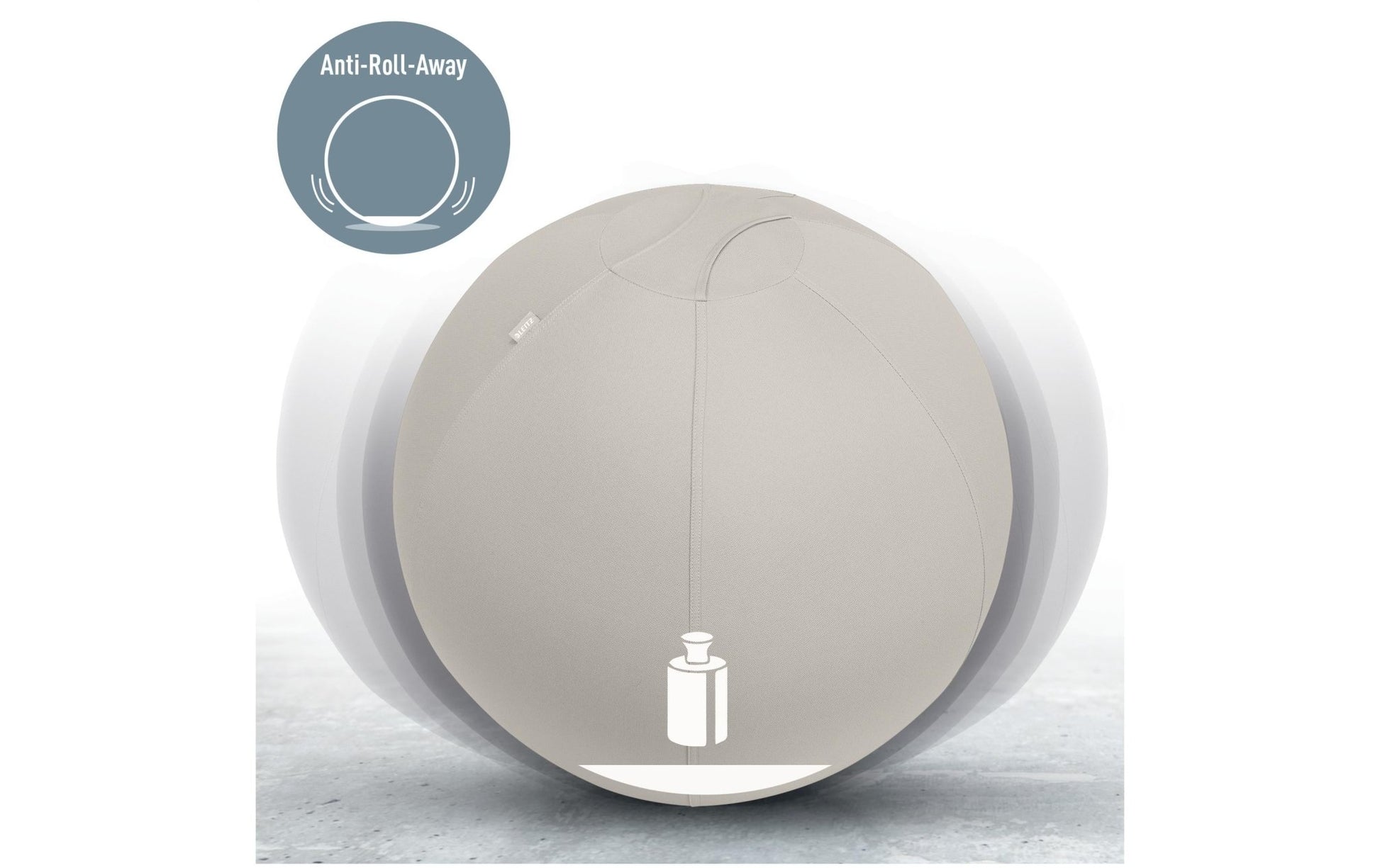 Leitz Sitzball Ergo Active 65 cm, Hellgrau - MEGART
