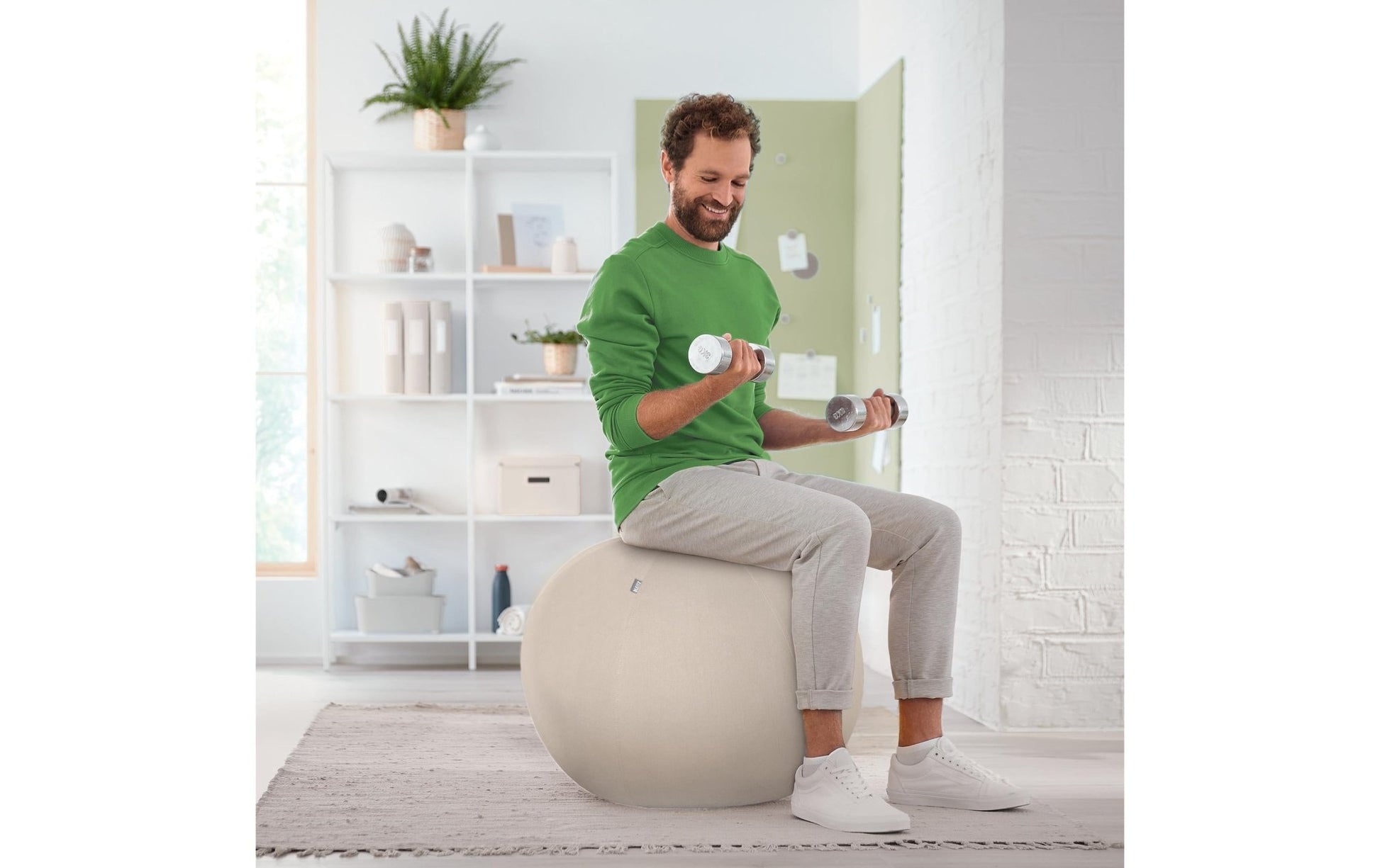 Leitz Sitzball Ergo Active 75 cm, Hellgrau - MEGART