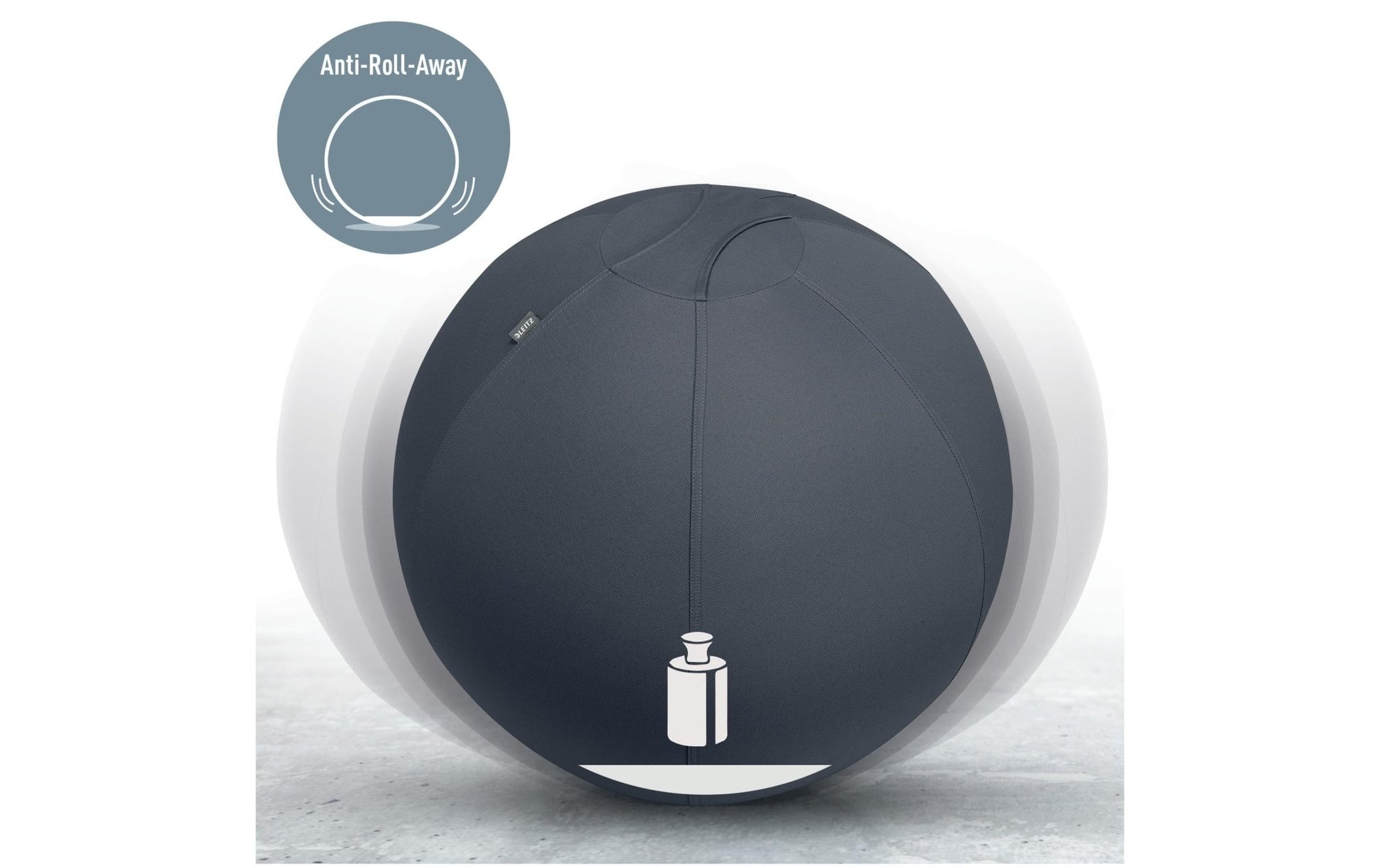 Leitz Sitzball Ergo Active 75 cm, Dunkelgrau - MEGART