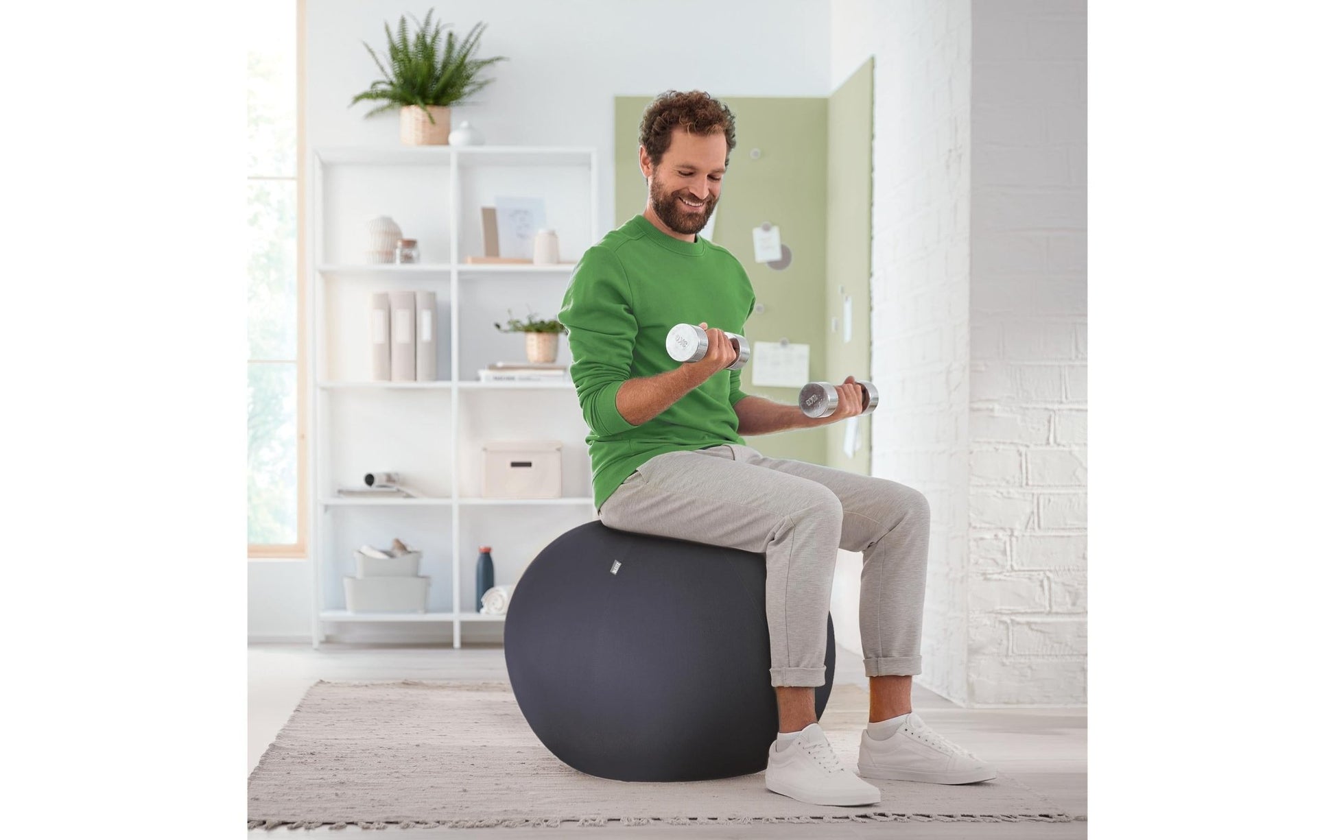 Leitz Sitzball Ergo Active 75 cm, Dunkelgrau - MEGART