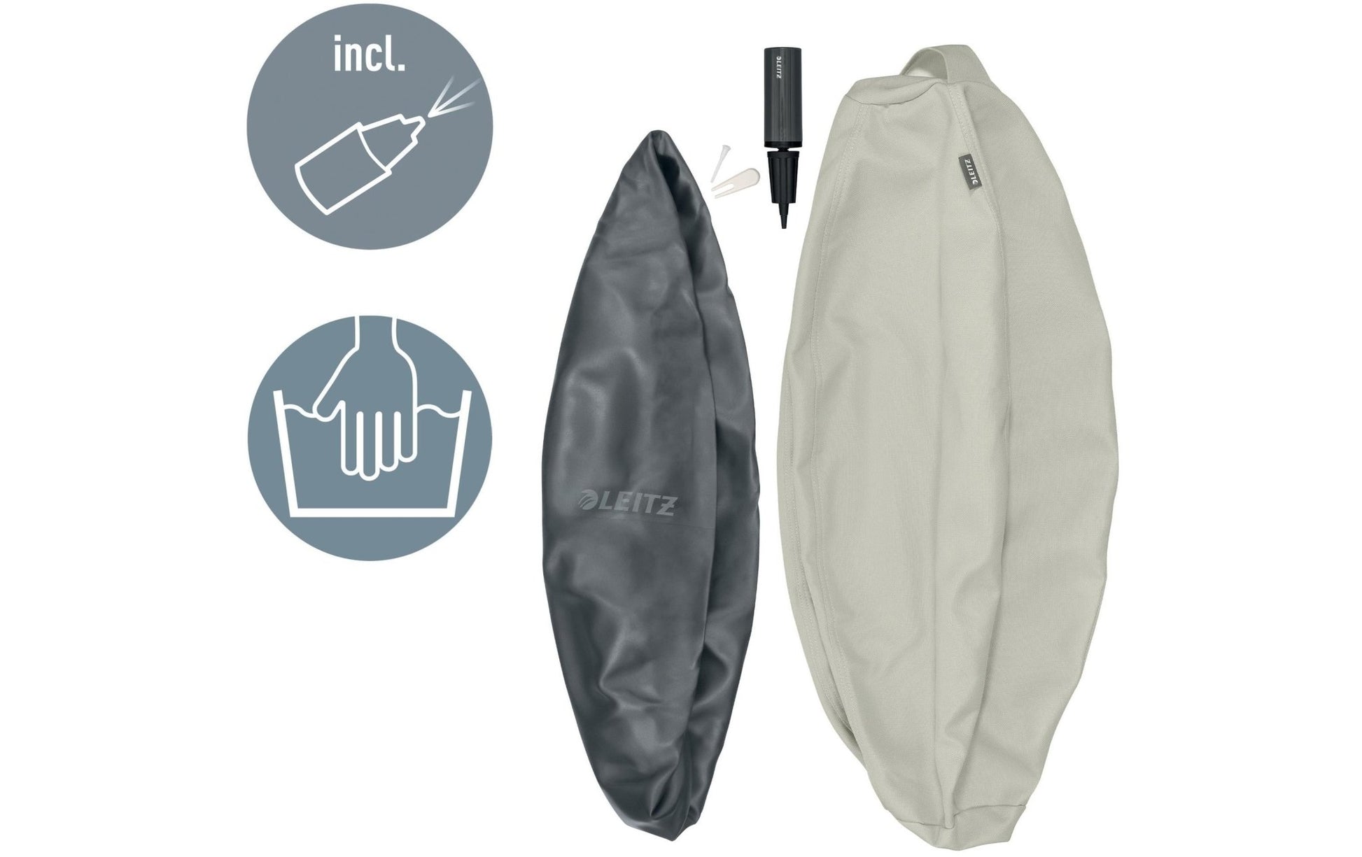 Leitz Sitzball Ergo Active 65 cm, Hellgrau - MEGART