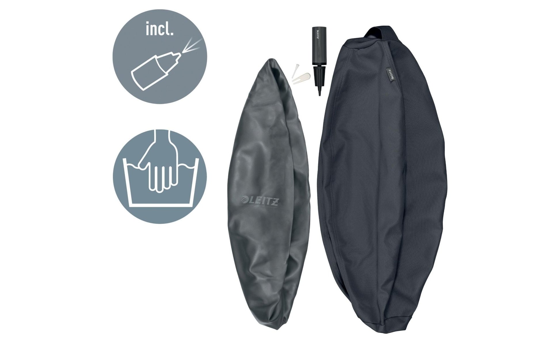 Leitz Sitzball Ergo Active 75 cm, Dunkelgrau - MEGART